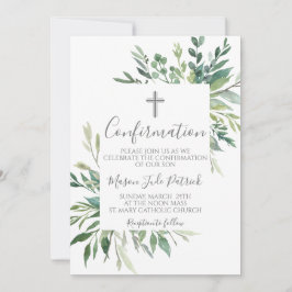 Invitación a confirmación de marco de verde