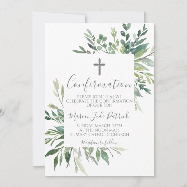 Invitación a confirmación de marco de verde (Anverso)