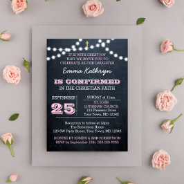 Invitación a confirmación rosa de las luces de tab