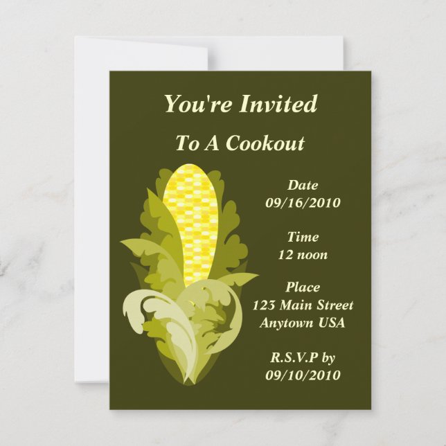 Invitación a Cookout de Corny (Anverso)