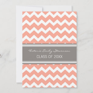 Invitación a Coral Chevron para la fiesta de gradu