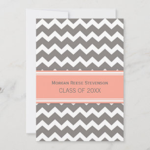Invitación a Coral Chevron para la fiesta de gradu