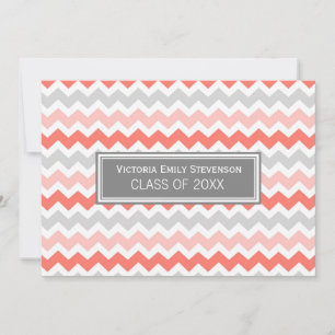 Invitación a Coral Chevron para la fiesta de gradu