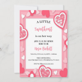 Invitación a corazones rosados