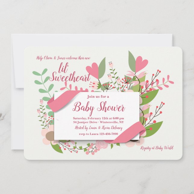 Invitación a Corazones y Flores (Anverso)