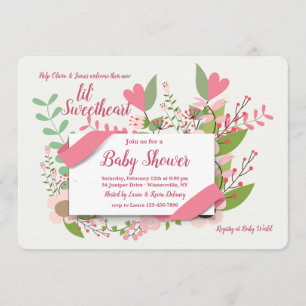 Invitación a Corazones y Flores