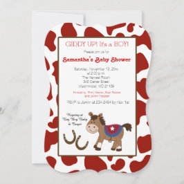 Invitación a cortar la impresión de vaca de caball