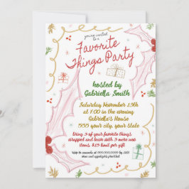 Invitación a cosas favoritas de los navidades