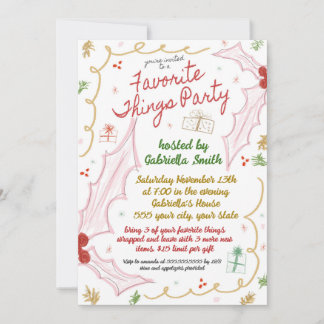Invitación a cosas favoritas de los navidades