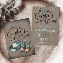 Invitación a Cowboy Boots de Wild West Baby Shower