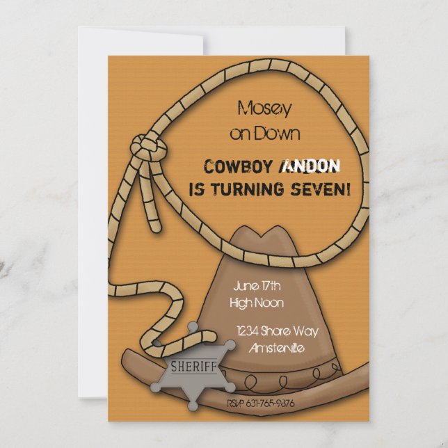 Invitación a Cowboy Gear (Anverso)
