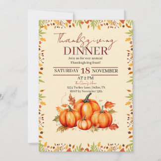 Invitación A Cozy Thanksgiving Dinner Partie