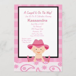 Invitación a cuadros, occidental de Baby Shower de