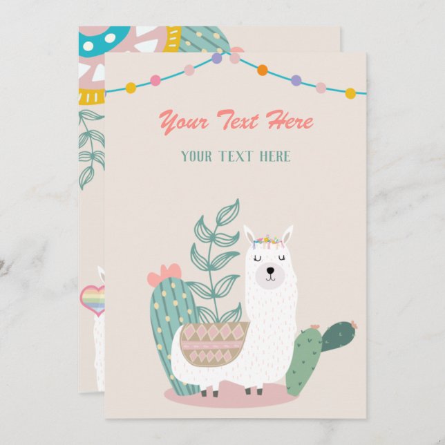 Invitación a cualquier evento de Llama (Anverso / Reverso)