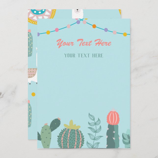 Invitación a cualquier evento de Llama (Anverso / Reverso)