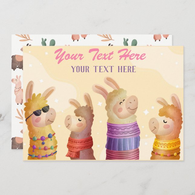 Invitación a cualquier evento de Llama (Anverso / Reverso)