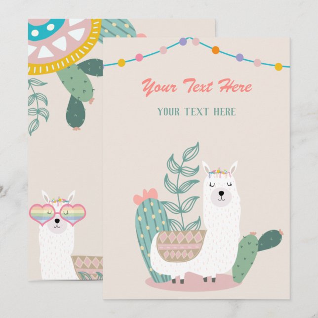 Invitación a cualquier evento de llamas (Anverso / Reverso)
