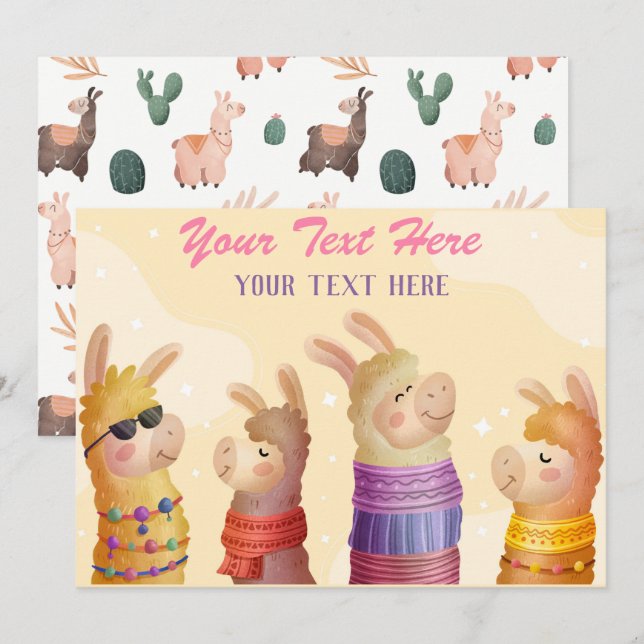 Invitación a cualquier evento de llamas (Anverso / Reverso)