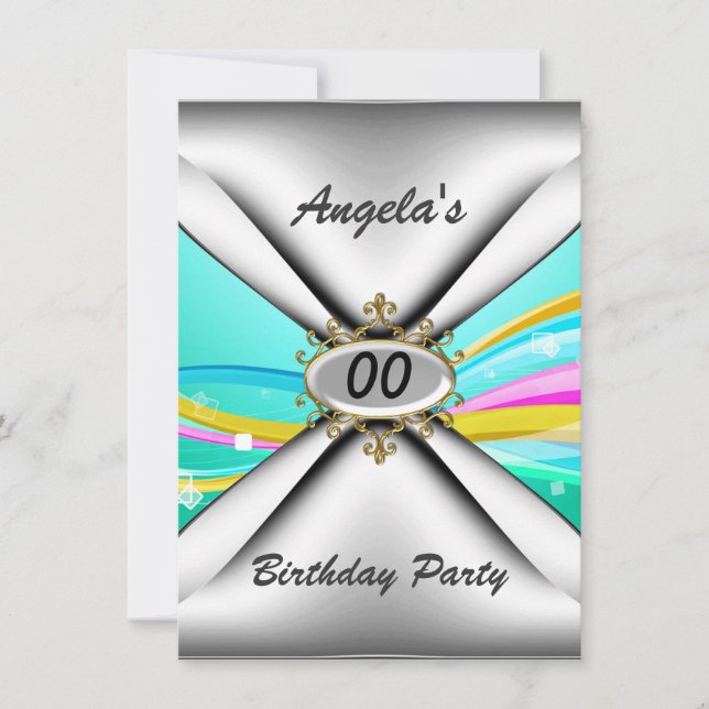 Invitación a cualquier fiesta de cumpleaños sesent (Anverso)