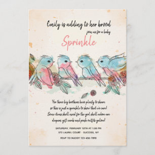 Invitación a cuatro pájaros pequeños