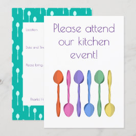 Invitación a cucharas de eventos de cocina