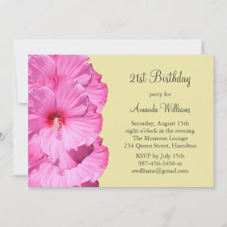Invitación a cumpleaños 21 tropical (amarillo)