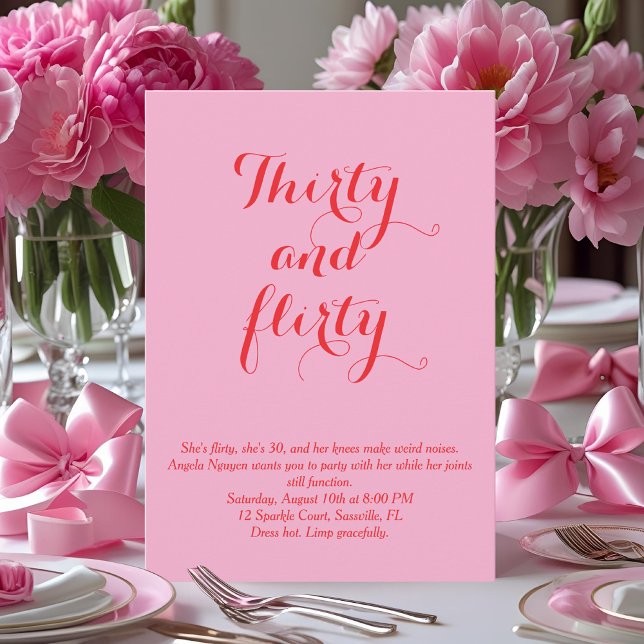 Invitación a cumpleaños 30 y 6000 - rosa (Subido por el creador)