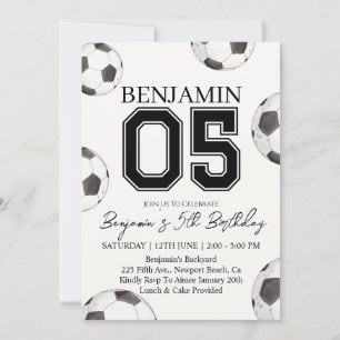 Invitación a cumpleaños 5 de Soccer Boy - Fiesta d