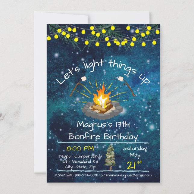 Invitación a cumpleaños 5x7 (Anverso)