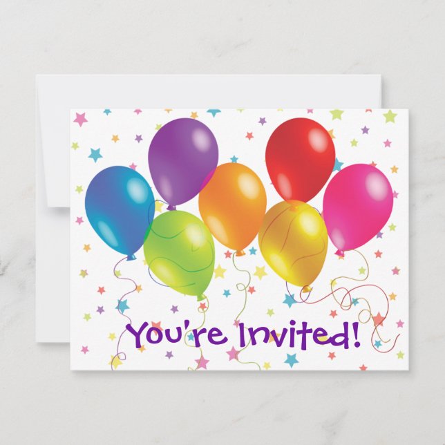 Invitación a cumpleaños alegre y alegre (Anverso)