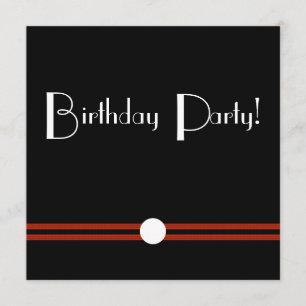 Invitación a cumpleaños Art Déco en blanco y negro