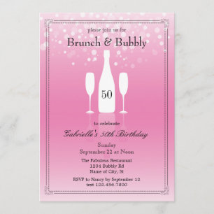 Invitación a cumpleaños brunch y bublebe
