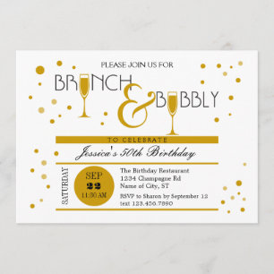 Invitación a cumpleaños brunch y bublebe