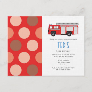 Invitación a cumpleaños - Camión de bomberos