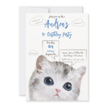 Invitación a cumpleaños con tema de gato - Cumplea