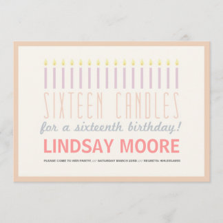 Invitación a cumpleaños de 16 velas