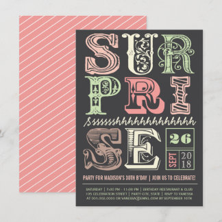 Invitación a cumpleaños de adultos Fiesta de sorpr