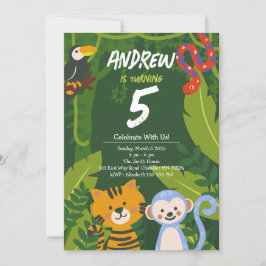 Invitación a cumpleaños de animales de la jungla t