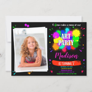 Invitación a cumpleaños de arte Artsy