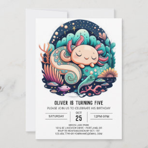 Invitación a cumpleaños de Axolotl