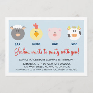 Invitación a cumpleaños de Barnyard