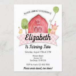 Invitación a cumpleaños de Barnyard, Fiesta de la 