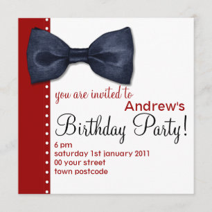 Invitación a cumpleaños de Black BowTie