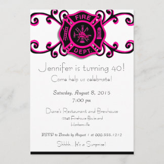 Invitación a cumpleaños de bombera