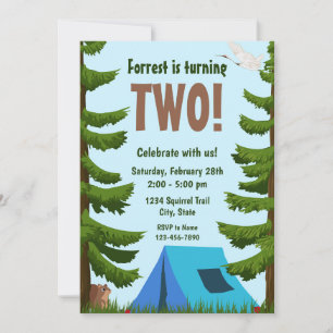 Invitación a cumpleaños de bosque