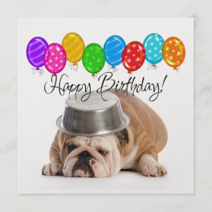 Invitación a cumpleaños de Bulldog divertida - SRF