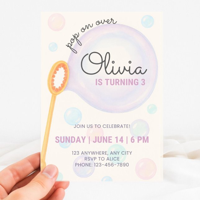 Invitación a cumpleaños de burbuja, invitación a t (Subido por el creador)