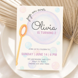 Invitación a cumpleaños de burbujas, invitación a 