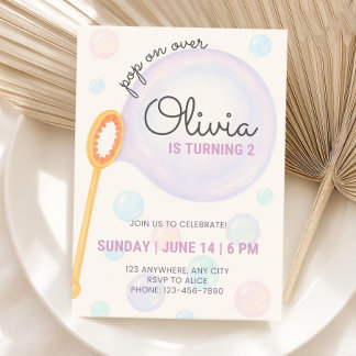 Invitación a cumpleaños de burbujas, invitación a 
