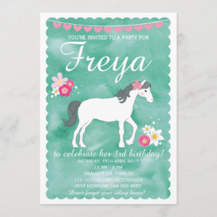 Invitación a cumpleaños de caballo, invitación a f